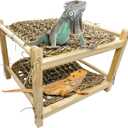 Tfwadmx Bearded Dragon Bed Double-Layer Reptile Seagrass Chameleon Lounger Sleeping Hammock Habitat Accessories for Leopard Gecko Snake Lizard or Other Small Animal