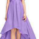 rrhss Flower Girls One Shoulder Ruffle Dresses Flowy A-line Twirl Sleeveless Dress Cute Wedding Prom Party Gowns