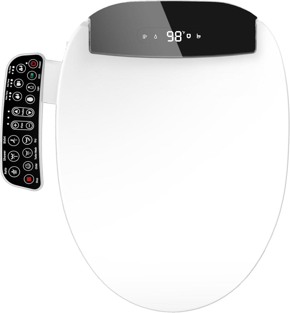 LOUPUSUO Electric Heated Bidet Toilet Seat with Warm Water Wash
