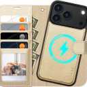 OCASE for iPhone 17 Pro Max Detachable Wallet Case with Card Holder, 2 in 1 PU Leather Flip Folio with RFID Blocking Stand Wrist Strap Shockproof Phone Cover 6.9 Inch 2025, Gold