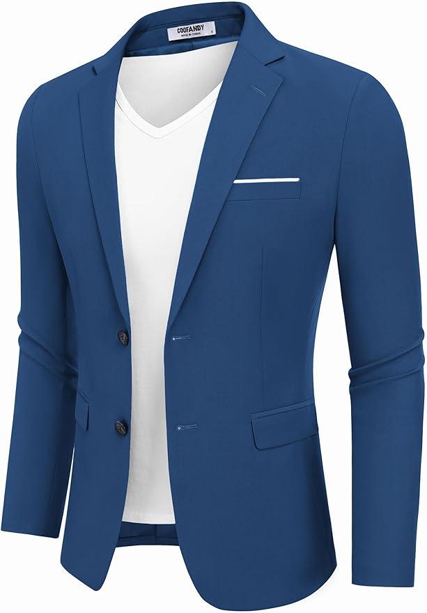 COOFANDY Men's Casual Blazer Slim Fit Sport Coat Suit Jacket Lightweight Two Button Blazer Jacket XXL