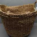 Deco 79 Seagrass Handmade Decorative and Functional Storage Basket Large Woven Basket Organizer with Ring Handles, Basket for Storage 20" x 18" x 19", Brown