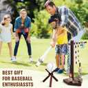 SkillDance Wooden Baseball & Softball Ring and Necklace Holder, Championship Ring Display with Baseball Stand, 3-in-1 Home Plate Baseball Jewelry Organizer, Gift for Baseball Players & Fans