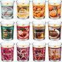 STRN Scented Candles Set, 12 Fragrances, Winter Scented Soy Wax Glass Jar Candle, Apple Cinnamon, Warm Fireplace, Aromatherapy Candles for Home, Office, SPA, Bathroom, 1.76 OZ * 12 Packs