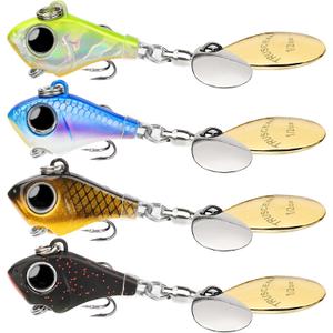 TRUSCEND Easy Catch Fishing Lures with Vibrating Swimming Flashing and Jigging Action, Ultimate Search Bait for All Fish Species, Amazing Ice Fishing Jig Spinners with BKK Hook, Long Cast Spinner Bait (A3-1/2oz-2.6")