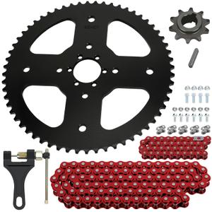 60T Sprocket 420 Chain with 90 Links Rear Chain Replacement for Mini Bike Coleman BT200X CT200U-EX CT200U CT100U CC100X Baja MB200 Doodlebug DB30 Predator 212 196cc Parts 42 Links (40mm Bore) (Black)