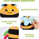 hahaland Tummy Time Bouncing Bee Toy for 6-12 Month, Musical Dancing Plush Bee Baby Toys 9 Month Old, Vibrating & Buzzing Bee Toy Gifts for 1 Year Old Boy & Girl