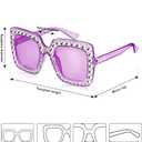9 Pairs Rhinestone Oversized Square Sunglasses for Women Sparkling Bling Crystal Sunglasses AC Frame Glasses for Women