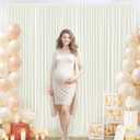 10ft x 10ft Ivory Backdrop Curtain for Wedding Ivory Wrinkle Free Backdrop Drapes Panels for Parties Baby Shower Bridal Shower Birthday Photo Photography Polyester Fabric Background Decoration