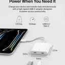 Belkin USB C Splitter - Dual Port Hub - 1 x USB-C 3.2 Gen2 Port & 1 x 100W PD Port - Simultaneous Data Transfer & iPhone Charger Fast Charging - Apple iPhone 17, iPad, Nintendo Switch 2 & More - White