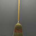 Corn Broom with Wood Handle Heavy Duty Indoor Outdoor Broom (1 1/4 Inch Handle)