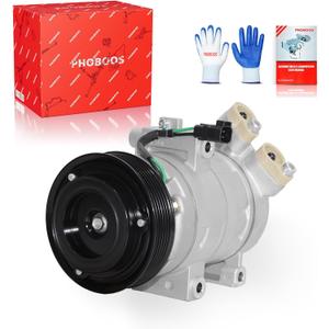 PHOBOOS A/C Compressor with Clutch Compatible with Ford Escape 2008-2012 & Mazda Tribute 2008-2012 & Mercury Mariner 2008-2012, 2.3L/2.5L, Fast Cooling, Low Noise, Easy Installation, Ref. CO-11332C