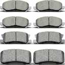 Front Rear Brake Pads Set Compatible with Chrysler 200 2011-2014,2007-2010 Sebring,2008-2014 Avenger,2007-2016 Compass/Patriot,2008-2016 Lancer,2007-2013 Outlander, 2011-2012 RVR