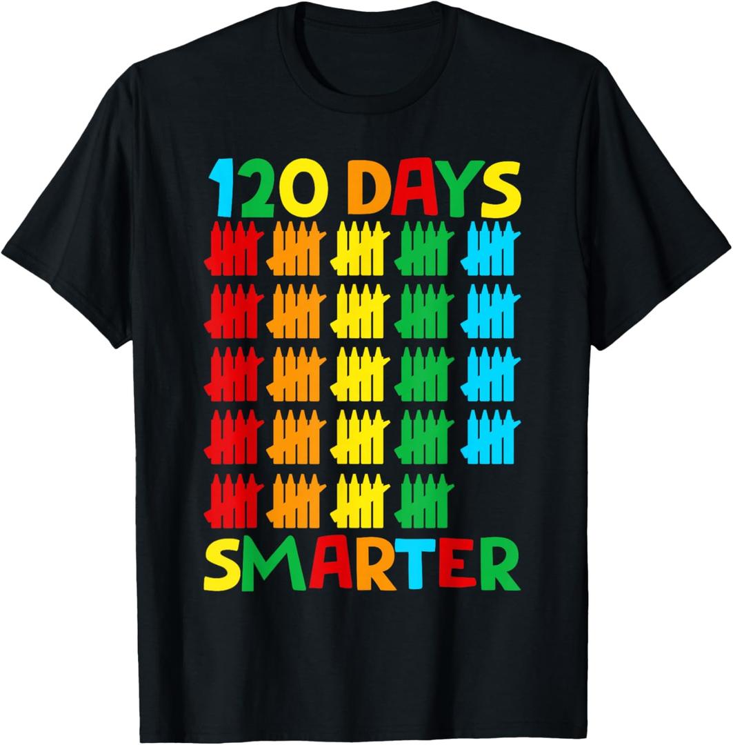 Happy 120 Days Of School 120 Days Smarter T-Shirt (Gray, M)