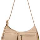 Telena Shoulder Bag Y2K Purse for Women Nylon Crescent Trendy Handbag with Adjustable Strap (1-khaki)