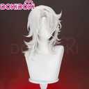 KIRA KIRA Genshin Rerir Cosplay Wig Game Genshin Rerir Wig 45cm Long Curly White Hair for Halloween Cosplay Song of the Welkin Moon
