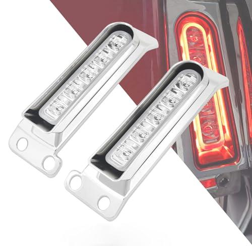 HDBUBALUS LED Saddlebag Support Inserts Auxiliary Fender Light Filler Panel Brake Tail Lights Fit For Harley Electra Glide Road King Ultra Limited 2014-2024 Chrome Housing Clear Lens