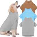 3 Pack Dog Sweaters for Medium Dogs, Fleece Dog Sweater Turtleneck Soft Warm Pet Sweatshirt Pet Clothes Medium Sized Boy Girl (Gray+Blue+Coffee,M)