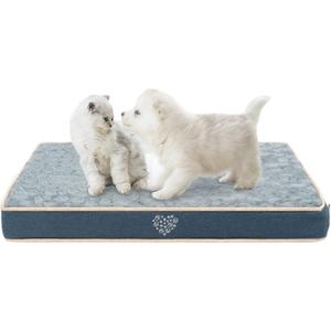 VANKEAN Waterproof Dog Crate Pad Bed Mat Reversible (Warm&Cool), Removable Washable Cover & Waterproof Inner Lining, Pet Crate Mattress for Cats and Dogs, Joint Relief Dog Bed for Crate, Navy (Small)