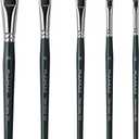 5Pcs Dual-Layer Grainer Paint Brush Set Fuumuui Texture Comb/Filbert Brushes for Grass, Fur, Trees, Landscape Synthetic Bristles for Watercolor, Acrylic, Painting Artist Tool
