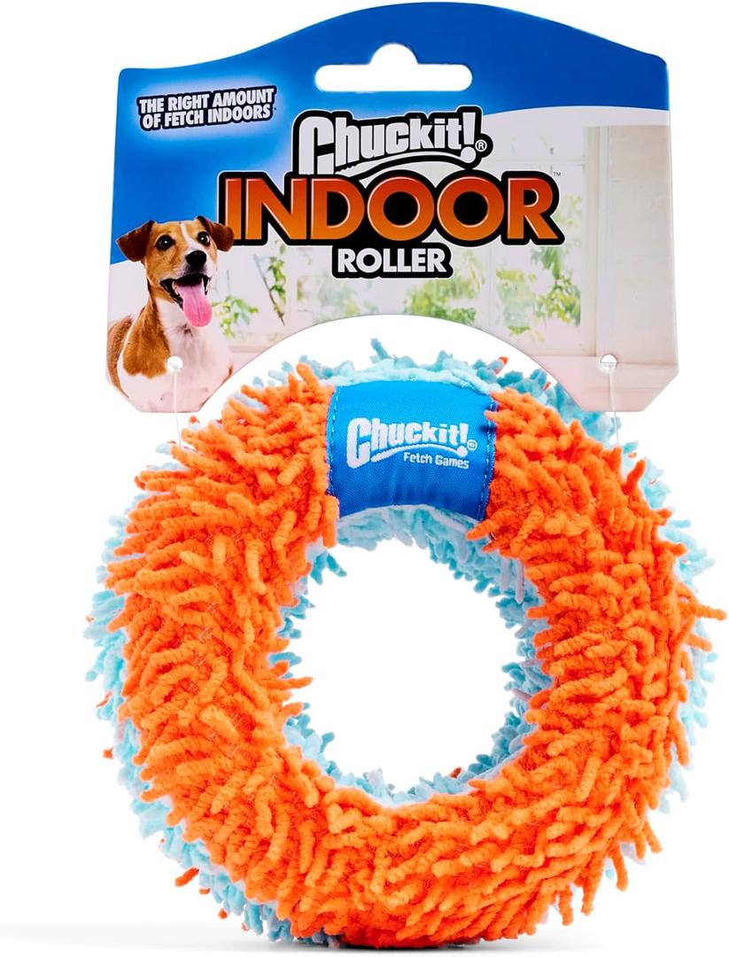 Chuckit! Indoor Fetch Roller Toy for Dogs - Interactive Dog Toys for Boredom, Orange and Blue (4.7 Inches (1 Pack))