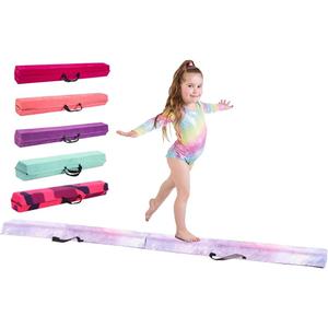 Balance Beam For Kids - Premium Gymnastics Equipment In Non Slip Faux Suede -210cm- High Density EVA Foam - Bonus Flash Cards, Carry Straps, Carry Case