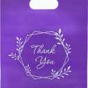 Merchandise bags 100 Purple Color 9"x12" Size 1.5Mil Thick Glossy With Handles (Purple Thank you)
