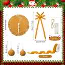 24 Pcs Velvet Christmas Tree Decorations Set Velvet Christmas Tree Skirt Bow Topper Xmas Ball Ornaments Ribbon LED Light for Xmas Holiday Party Wreath Decoration (Gold)