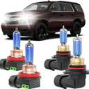 Fits for 2007-2020 Chevy Tahoe/Suburban Halogen Headlight Bulbs Combo, Ultra Bright 5000K White High Low Beam Headlight Bulbs, Plug and Play, 4 Pack