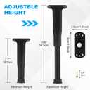 8PCS Adjustable Bed Support Legs, 7.6-13.5 Inch Height Bed Frame Center Support Legs for King Queen Bed Slats, Heavy Duty Frame, Sofa, Chair, Table, Cabinet and Wooden Furniture