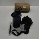 64 oz Insulated Water Bottle with Straw (Cold for 48 Hrs), Half Gallon Stainless Steel Triple Wall Vacuum Sports Water Jug, Leakproof Hydro Cup Flask with Straw Spout Lids & DIY Stickers (Blue/Black Gradient)