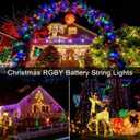 4 Pack Christmas String Lights Battery Operated, Each 50 LED16.5Ft Dark Green String Lights Auto Timer 8 Modes Indoor Outdoor Xmas Wreath Tree Decor (Multicolor)