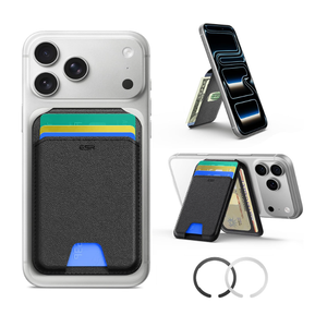 ESR for MagSafe Wallet with Stand, RFID Blocking, MagSafe Ring Included, 5 Cards Holder for Phone Case, Slim Magnetic Wallet for iPhone 17e/17/16/15/14/13/12 (Not for mini), Selected Samsung, Black