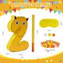 Number 2 Pinata Bundle with a Blindfold and Bat -16 x 11 x 3 Inches, Animal-Themed Pinata Perfect for Boys and Girls Birthday Party Supplies, Yellow-Themed 2nd Birthday Decoration
