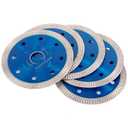 Diamond Blade, 5pcs 4 inch Super Thin Dry Wet X-Teeth 65MN Diamond Circular Saw Blades Disc for 7/8 inch Arbor Angle Grinder Cutting Tile, Concrete, Porcelain, Granite, Ceramic, Marble (Blue)