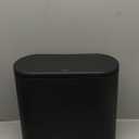 Sooyee 10 Liter Rectangular Plastic Trash Can Wastebasket with Press Type Lid,2.4 Gallon Garbage Container Bin for Bathroom,Powder Room,Bedroom,Kitchen,Craft Room,Office (Black)