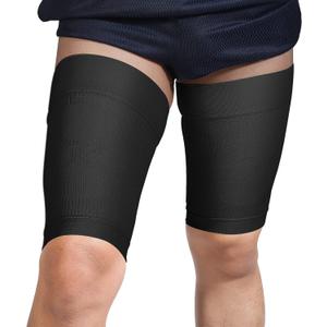 Thigh Compression Sleeves (Pair), Unisex, Hamstring Compression Sleeve for Quad & Groin Pain Relief & Recovery, Thigh Brace & Wrap Great for Running Sports & Injury, Upper Leg Sleeves Black M (Medium)