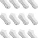 Hanes boys Extra Durable No Show Multipack athletic socks, White, Large - 3-9