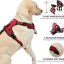 NESTROAD No Pull Dog Harness,Adjustable Oxford Dog Vest Harness with Leash,Reflective No-Choke Pet Harness with Easy Control Soft Handle for Small Medium Dogs(Medium,Red)