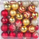 50 Pcs Christmas Ball Ornaments 1.57"/4 cm Christmas Balls Decor Set Hanging Tree Decorations for Christmas Wedding Party