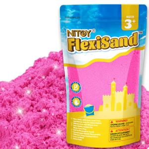 NiToy FlexiSand Value Pack Colored Moldable Self-Sticking Sand, Sand Art, Never Dries Out Fun for 3+ Kids, Bulk Refill for Sensory Sand Box Toys, Ideal for Shaping and Molding (2.2lbs, Hot Pink)