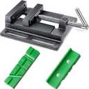 Tools Drill Press Vise Metal Press Vice Workbench Drill Vise Clamp with 2 Pieces Magnetic Pads Multi Grooved Pads Set for Daily Working Supply(3 Inch)