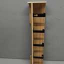 Wall Mounted Coat Rack with Shelf, Wooden Entryway Organizer with Hidden Metal Hooks for Hanging Coats Bags Keys, Modern Floating Shelf for Hallway Bathroom (Oak, 5 Hooks)