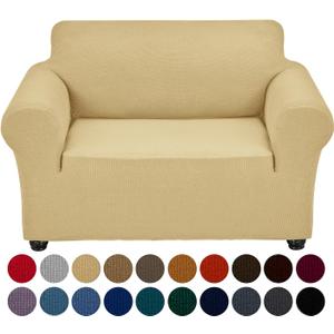 Joccun Stretch Chair Couch Cover,1-Piece Sofa Slipcover Spandex Jacquard Fabric Sofa Covers with Elastic Bottom,Washable Furniture Protector for Dogs,Cats,Kids(Armchair,Champagne) (Small35" - 55")