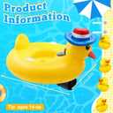Motorized Pool Float for Adult, Pool Inflatable Lounger Chair Electric River Tube Floating with Pusher Handles Cup Holder and Pump for Party Beach Summer Fun, 59 inches x 59"