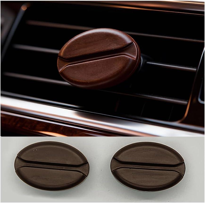 2 Pcs Car Air Fresheners Vent Clip Coffee Bean Natural Gypsum aromatherapy essential oil diffuser Bitter Coffee Scent perfume fragrance Long Lasting Decorative Accessories decor gift (brown)