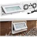 16x8 Hopper Window with Crawl Space Vent Fan, Small Basement Window, 220CFM
