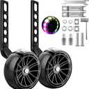 Training Wheels, Wider Flash Kids Bike Training Wheels for 12 14 16 18 20 Inch Single Speed & Variable Speed Bicycle Heavy Duty Rear with Stabilizers Mounted Kit