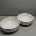 MALACASA Serving Bowls, 114 OZ(10") Extra Large Salad Bowls Set of 2, Porcelain White Serving Bowls for Salad, Soup, Pasta and Dinner, Large Ceramic Bowl Set for Entertaining, Series REGULAR