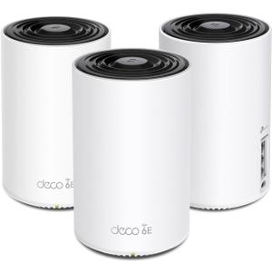 TP-Link Deco XE75 AXE5400 Tri-Band WiFi 6E Mesh System - Wi-Fi up to 7200 Sq.Ft, Engadget Rated Best Mesh for Most People, Replaces WiFi Router and Extender, AI-Driven Mesh New 6GHz Band, 3-Pack